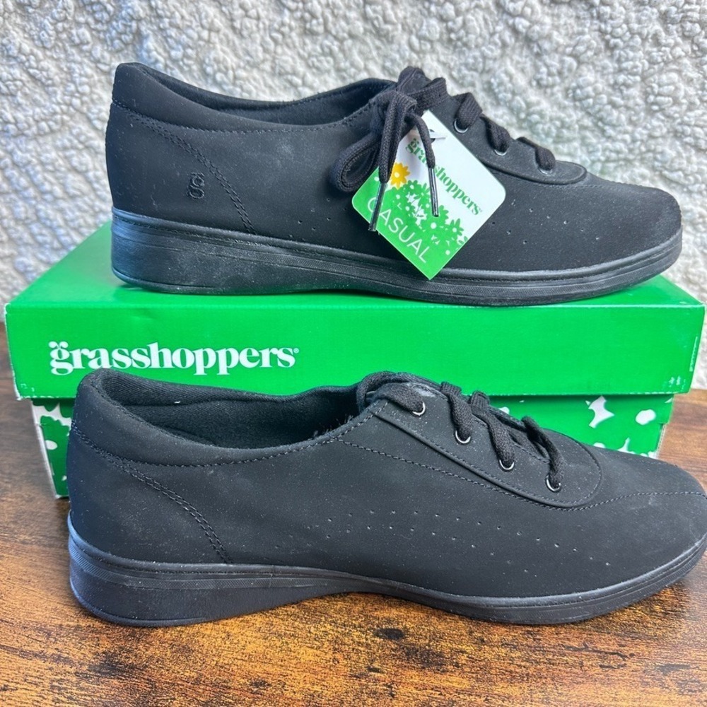NEW Grasshoppers Women's Avery Fashion Sneaker Black 11 RARE Athleisure Travel